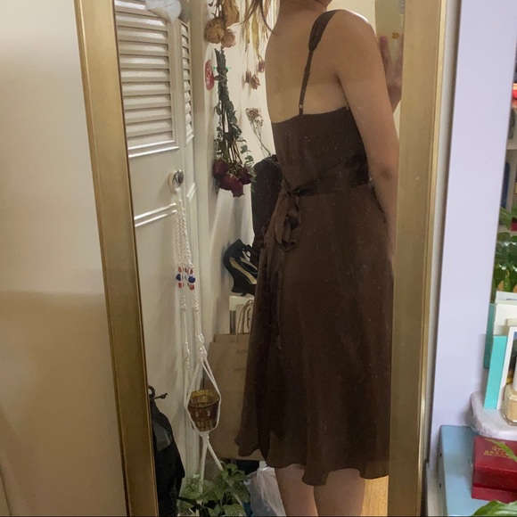 BCBGMaxAzria Brown Silk Classic Dress - Picture 3 of 7